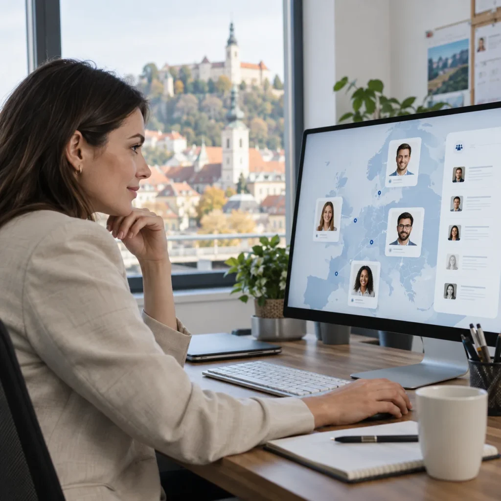 Digitalna platforma EU Talent Pool na računalniku